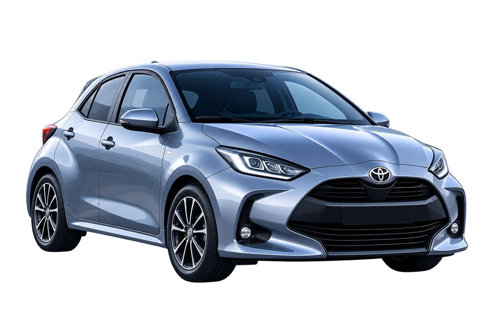 Silver Toyota Yaris hatchback